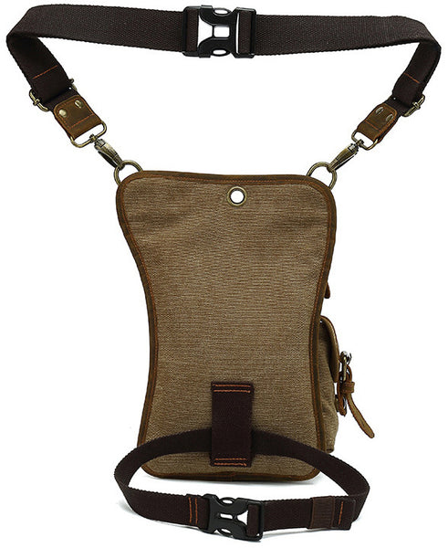 DEEPKEE original nubuck handmade full-grain genuine leather cowhide bag Outdoor Cycling Leg Bag #6001