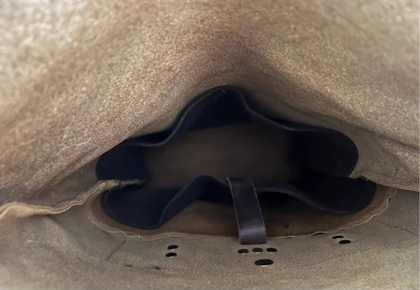 DEEPKEE original nubuck handmade full-grain genuine leather cowhide bag Deepkee Handmade Leather Outdoor Roll-Top Backpack #5141