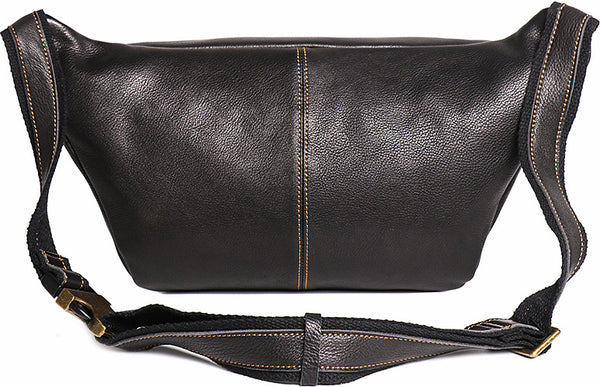 DEEPKEE original nubuck handmade full-grain genuine leather cowhide bag Outdoor cycling chest bag No.30129