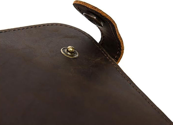 DEEPKEE original nubuck handmade full-grain genuine leather cowhide bag Deepkee Leather Chain Bifold Wallet 8810