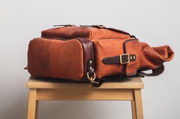 DEEPKEE original nubuck handmade full-grain genuine leather cowhide bag DEEPKEE leather handmade backpack 2017982