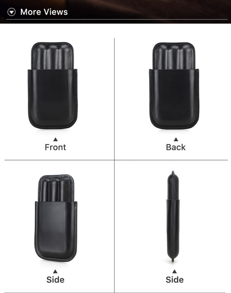 DEEPKEE original nubuck handmade full-grain genuine leather cowhide bag Best 3pcs Cool Leather cigar (loanword) Cases CF5003