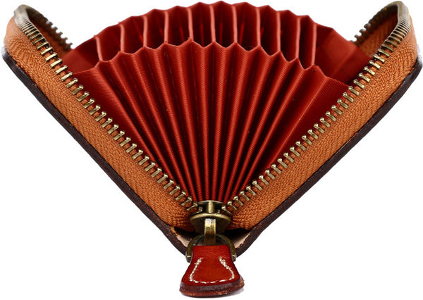 DEEPKEE original nubuck handmade full-grain genuine leather cowhide bag Deepkee Leather Feather Totem Card Holder/Wallet #0926