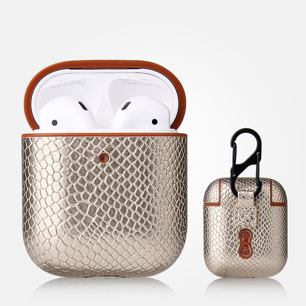 DEEPKEE original nubuck handmade full-grain genuine leather cowhide bag Airpods Pro Case Personalized Python PU Leather Monogram Customized Gift Engraved cute airpod cases apple airpods custom gift