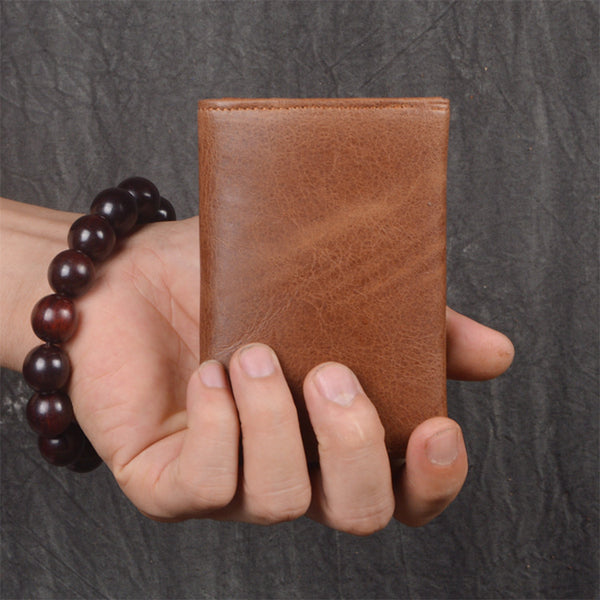 DEEPKEE original nubuck handmade full-grain genuine leather cowhide bag DEEPKEE LEATHER | Oil Litchi Grain Cowhide Wallet No.J030