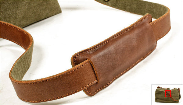 DEEPKEE original nubuck handmade full-grain genuine leather cowhide bag Simple casual literary canvas satchel #9305