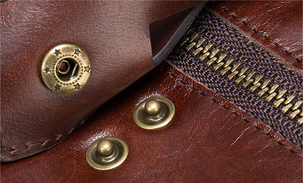 DEEPKEE original nubuck handmade full-grain genuine leather cowhide bag DEEPKEE Leather Bifold Chain Wallet 7515