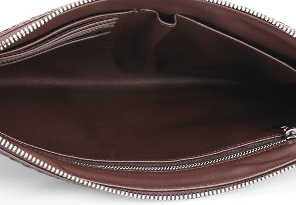 DEEPKEE original nubuck handmade full-grain genuine leather cowhide bag Crocodile Leather Clutch Bag For Men #2024