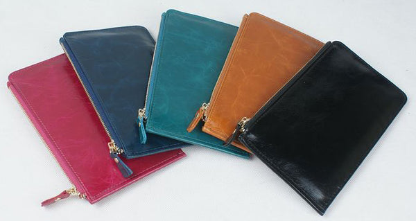 DEEPKEE original nubuck handmade full-grain genuine leather cowhide bag Oil Wax Leather Cowhide Ultra Clutch No.3045