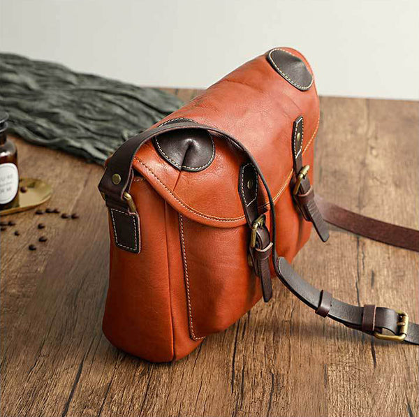 DEEPKEE original nubuck handmade full-grain genuine leather cowhide bag Handmade Vegetable Tanned Leather Cowhide Bag Crossbody #32043