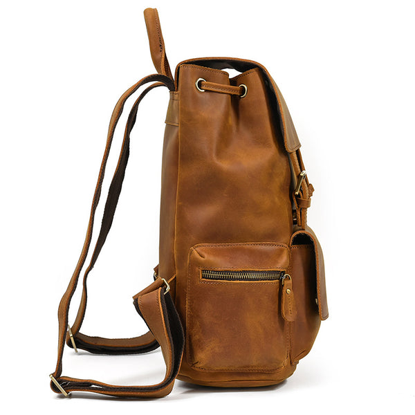 DEEPKEE original nubuck handmade full-grain genuine leather cowhide bag DEEPKEE LEATHER | The Hagen Leather Vintage Backpack G240