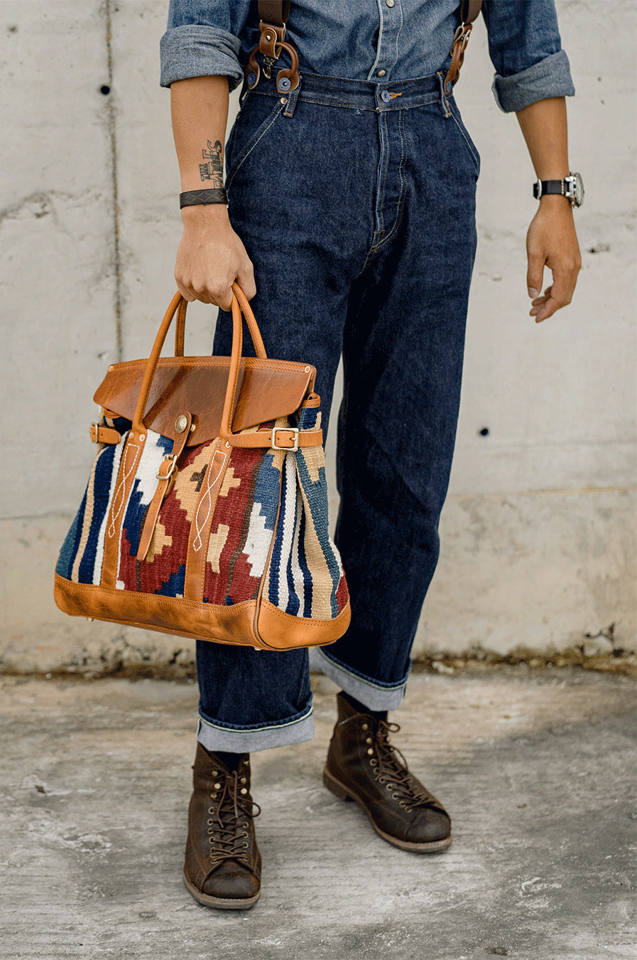 DEEPKEE original nubuck handmade full-grain genuine leather cowhide bag Deepkee Turkish Handmade Wool Rug Replica Kelly Cowhide Bag #30096