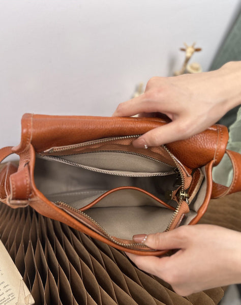 DEEPKEE original nubuck handmade full-grain genuine leather cowhide bag Leather Saddle Satchel Bag #1109