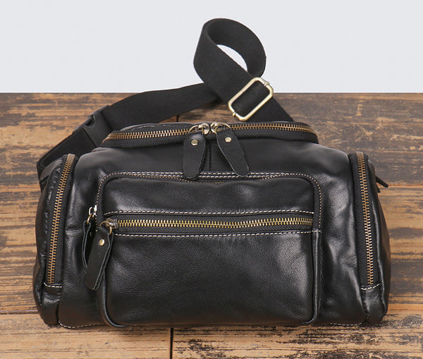 DEEPKEE original nubuck handmade full-grain genuine leather cowhide bag Adrian Zippered Bag No.3726