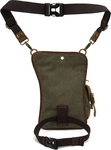 DEEPKEE original nubuck handmade full-grain genuine leather cowhide bag Outdoor Cycling Leg Bag #6001