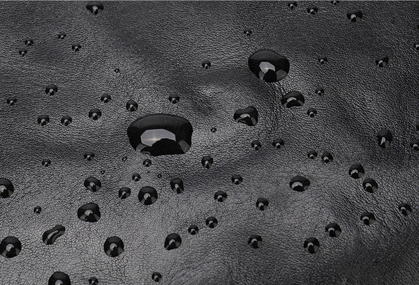 DEEPKEE original nubuck handmade full-grain genuine leather cowhide bag Black Cool Leather 10 inches Large Zipper Messenger Bag Handbag Shoulder Bag For Men