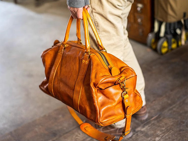 DEEPKEE original nubuck handmade full-grain genuine leather cowhide bag Weekender Bag LB6759