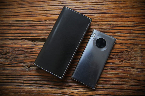 DEEPKEE original nubuck handmade full-grain genuine leather cowhide bag Handmade Personalized harley Leather Bifold Wallet #125_1