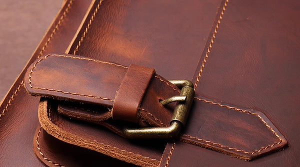 DEEPKEE original nubuck handmade full-grain genuine leather cowhide bag DEEPKEE LEATHER | Patt Portable Messenger Bag No.255