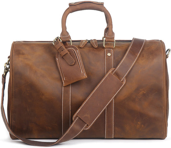 DEEPKEE original nubuck handmade full-grain genuine leather cowhide bag Oswald Trip Bag No.30196