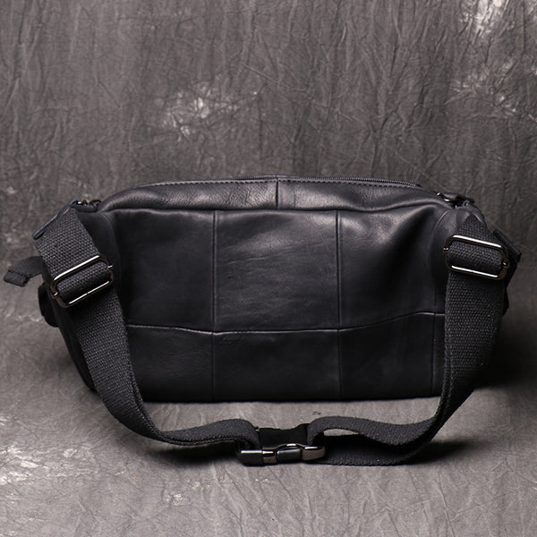DEEPKEE original nubuck handmade full-grain genuine leather cowhide bag Fanny Packs Chest Bag No.201