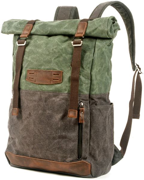 DEEPKEE original nubuck handmade full-grain genuine leather cowhide bag Hiking Mountaineering Backpack #5002LA
