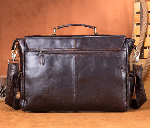 DEEPKEE original nubuck handmade full-grain genuine leather cowhide bag DEEPKEE® HANDMADE LEATHER BRIEFCASE #8942