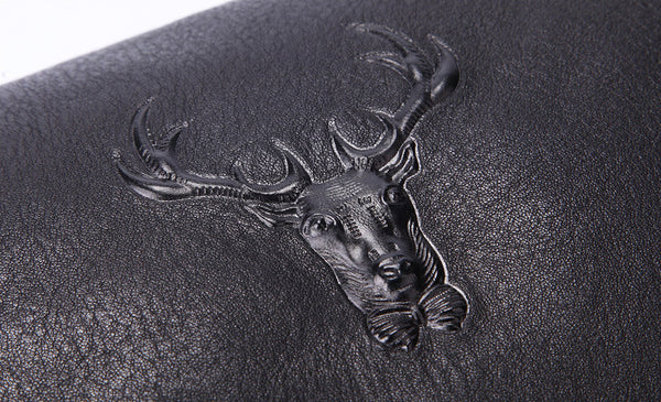 DEEPKEE original nubuck handmade full-grain genuine leather cowhide bag Cool Brown Black Coffee Leather Clutch Bag Purse Business Handbag #8185