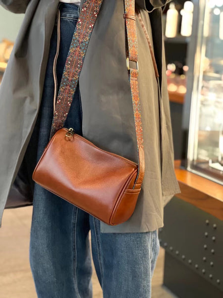 DEEPKEE original nubuck handmade full-grain genuine leather cowhide bag Cowhide Crossbody Bag 7115-D