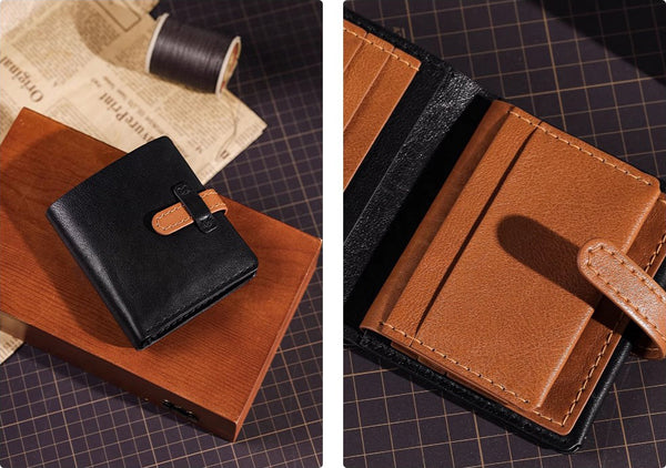 DEEPKEE original nubuck handmade full-grain genuine leather cowhide bag DIY Leather Wallet - Handmade Material Kit No.DC005