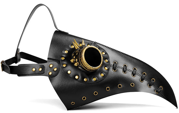 DEEPKEE original nubuck handmade full-grain genuine leather cowhide bag Steampunk Beak Mask Headdress Prom Holiday Party Supplies Punk Leather Masks #FPBM013