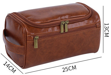 DEEPKEE original nubuck handmade full-grain genuine leather cowhide bag The PU Toiletry Bag #4013