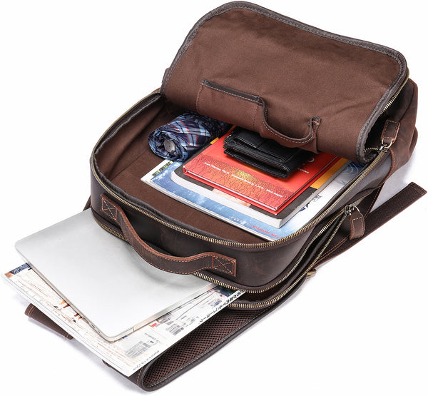 DEEPKEE original nubuck handmade full-grain genuine leather cowhide bag Bartholomew Cowhide Backpack No5008