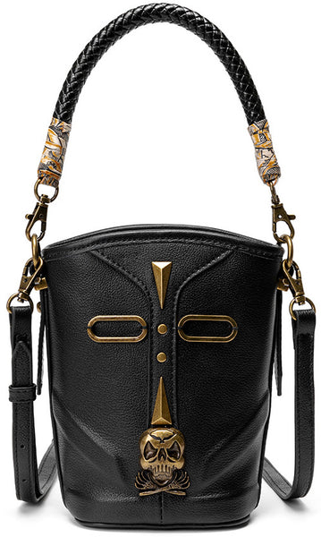 DEEPKEE original nubuck handmade full-grain genuine leather cowhide bag Steampunk Rivet Handbag #G178