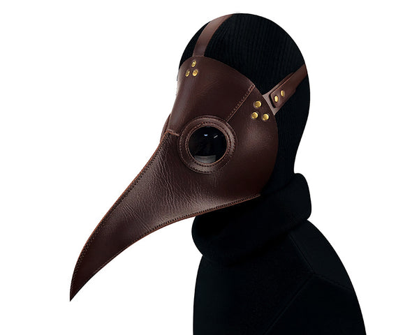 DEEPKEE original nubuck handmade full-grain genuine leather cowhide bag Plague Doctor Bird Mask Long Nose Beak Cosplay Steampunk Costume #FHG107