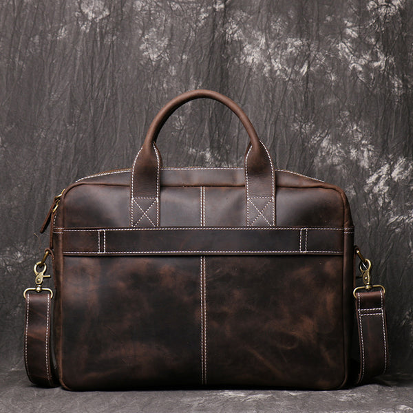 DEEPKEE original nubuck handmade full-grain genuine leather cowhide bag The Reagan Cowhide Briefcase #3359