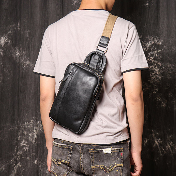 DEEPKEE original nubuck handmade full-grain genuine leather cowhide bag Aubrey Sling Bag No.9843