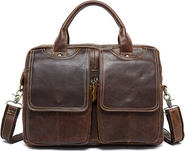 DEEPKEE original nubuck handmade full-grain genuine leather cowhide bag HANDMADE COWHIDE BRIEFCASE #8002