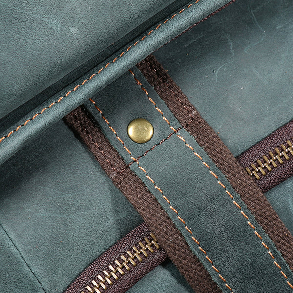 DEEPKEE original nubuck handmade full-grain genuine leather cowhide bag The Cambridge Travel Luggage Bag #0571-1