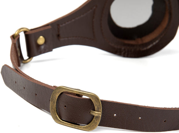 DEEPKEE original nubuck handmade full-grain genuine leather cowhide bag Personalized Steampunk Style Cosplay Goggle #FGS007CF