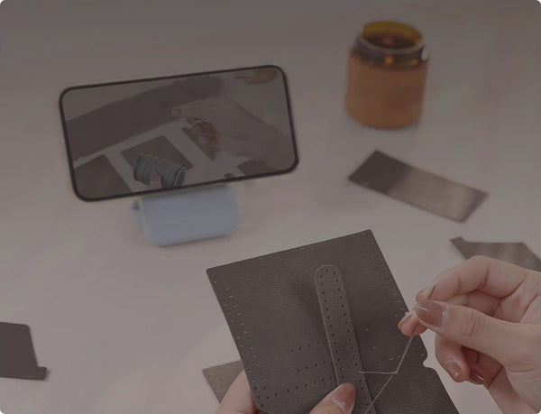 DEEPKEE original nubuck handmade full-grain genuine leather cowhide bag DIY Leather Wallet - Handmade Material Kit No.DC005