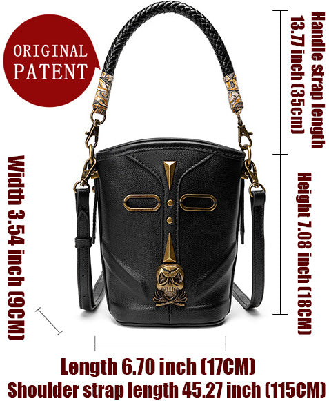 DEEPKEE original nubuck handmade full-grain genuine leather cowhide bag Steampunk Rivet Handbag #G178