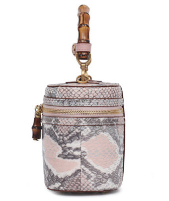 DEEPKEE original nubuck handmade full-grain genuine leather cowhide bag Snake Skin Python Skin High Luxury Temperament Tote Cosmetic Handbag for Women #3469S