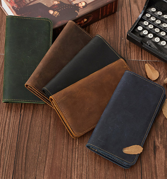 DEEPKEE original nubuck handmade full-grain genuine leather cowhide bag The Long Wallet #2043