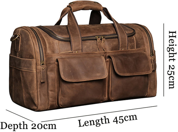 DEEPKEE original nubuck handmade full-grain genuine leather cowhide bag DEEPKEE LEATHER | Laban Weekender Bag No.571-1