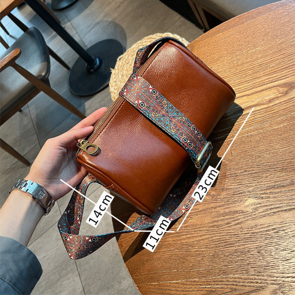 DEEPKEE original nubuck handmade full-grain genuine leather cowhide bag Cowhide Crossbody Bag 7115-D