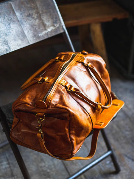 DEEPKEE original nubuck handmade full-grain genuine leather cowhide bag Weekender Bag LB6759