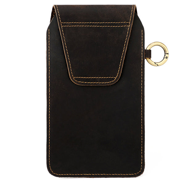 DEEPKEE original nubuck handmade full-grain genuine leather cowhide bag Waist Pack Outdoor Sports Tactical Leather Waist Pack side Cigarette Bag #6107