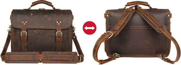 DEEPKEE original nubuck handmade full-grain genuine leather cowhide bag WILD CRAZY HORSE COWHIDE LEATHER BRIEFCASE #7370R