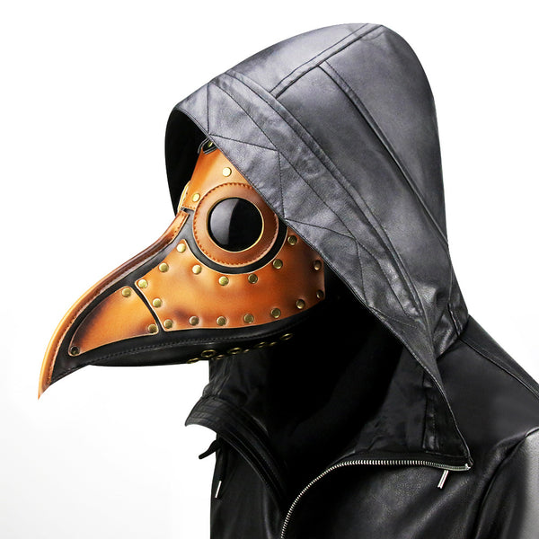 DEEPKEE original nubuck handmade full-grain genuine leather cowhide bag Steampunk Plague Doctor Bird Beak, Medieval Bubonic DR Costume Masquerade Masks # FHG090